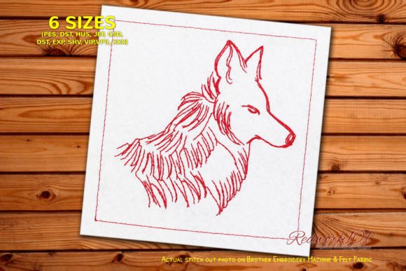 Abstract Coyote Redwork Embroidery Review for Etsy Sellers