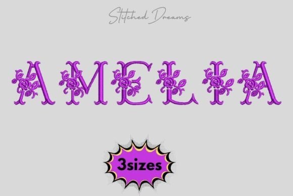 Amelia Name Embroidery Design