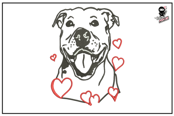 Cute Bulldog Embroidery