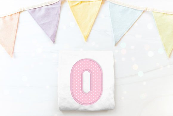 Cute Round Number 0 Applique Embroidery
