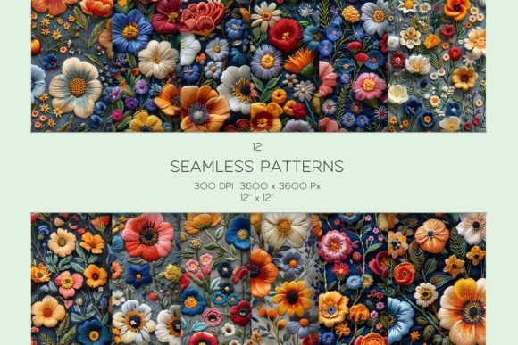 Embroidery Floral Seamless Pattern Set Review