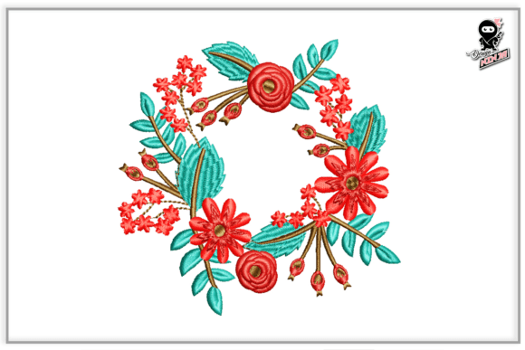Floral Wreath Embroidery for Spring Projects