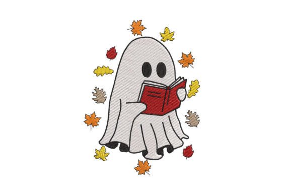 Ghost Reading Book Embroidery Review for Halloween Creations