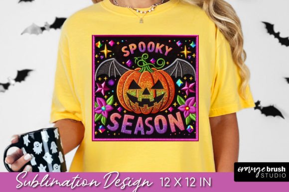 Spooky Halloween Faux Embroidery Patch